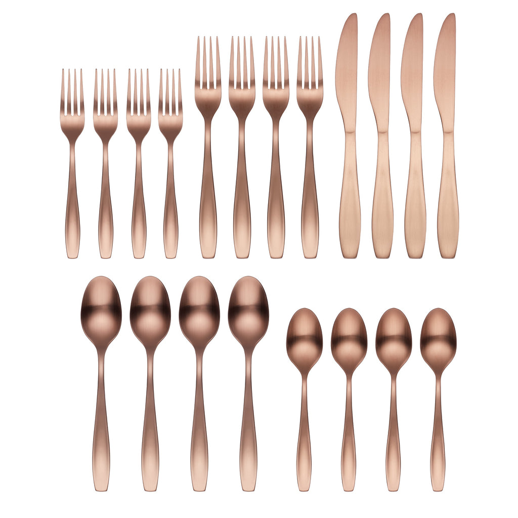 January Copper Satin 20-Piece Flatware Set