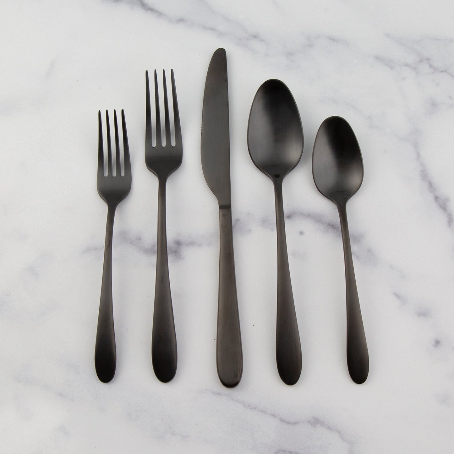 Poet Black Satin 20-Piece Flatware Set