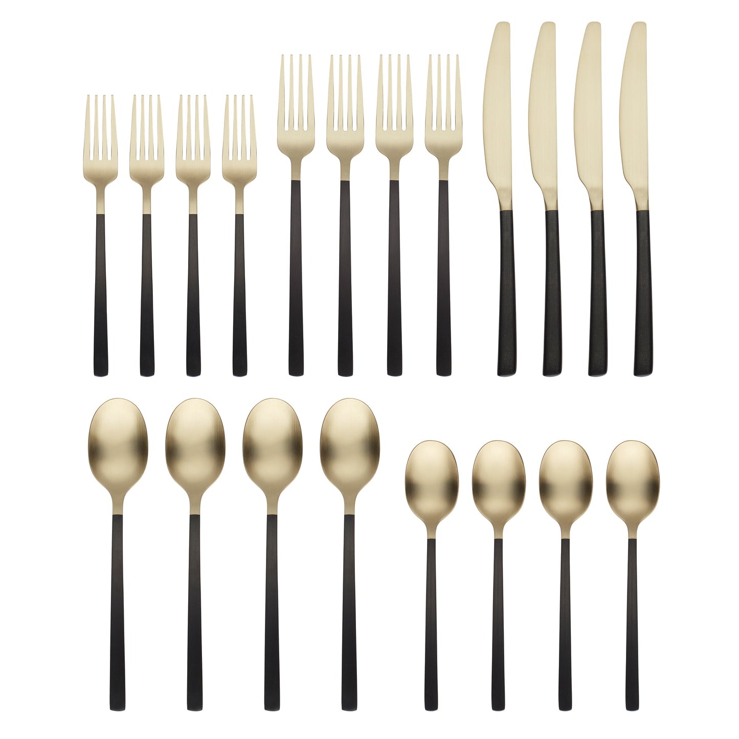 Beacon Black/Champagne Satin 20-Piece Flatware Set