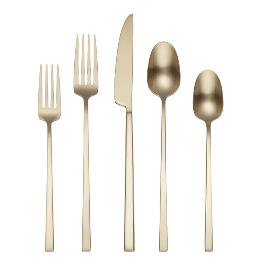 Damaris Champagne Satin 20-Piece Flatware Set