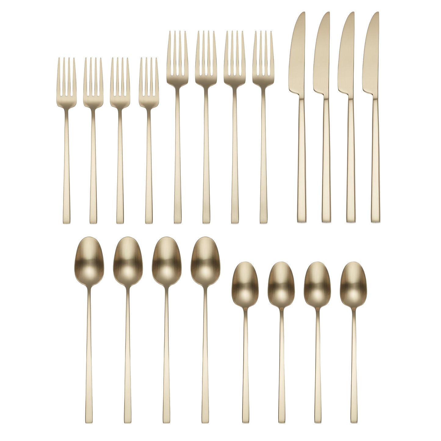 Damaris Champagne Satin 20-Piece Flatware Set