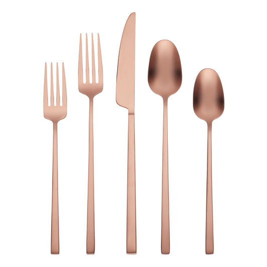 Damaris Copper Satin 20-Piece Flatware Set