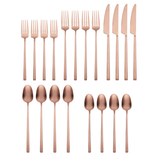 Damaris Copper Satin 20-Piece Flatware Set