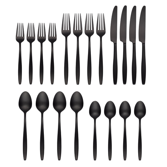 Nylah Black 20-Piece Flatware Set