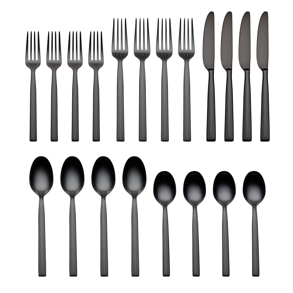 Oneida Aero Black Mirror 20-Piece Flatware Set