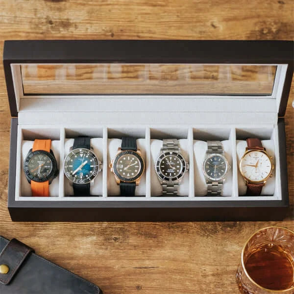 6 Slot Wooden Watch Box