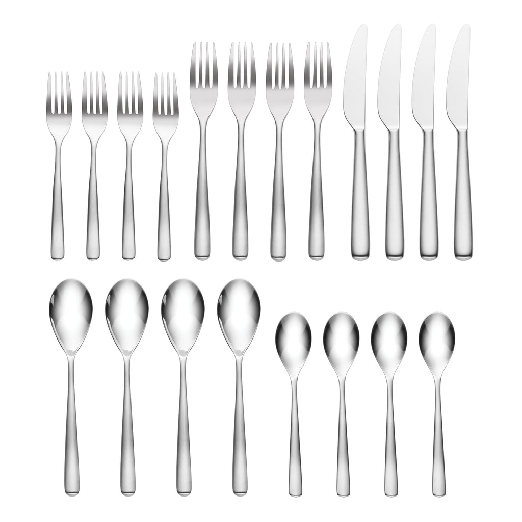 Oneida Ella Satin Fade 20 Piece Flatware Set