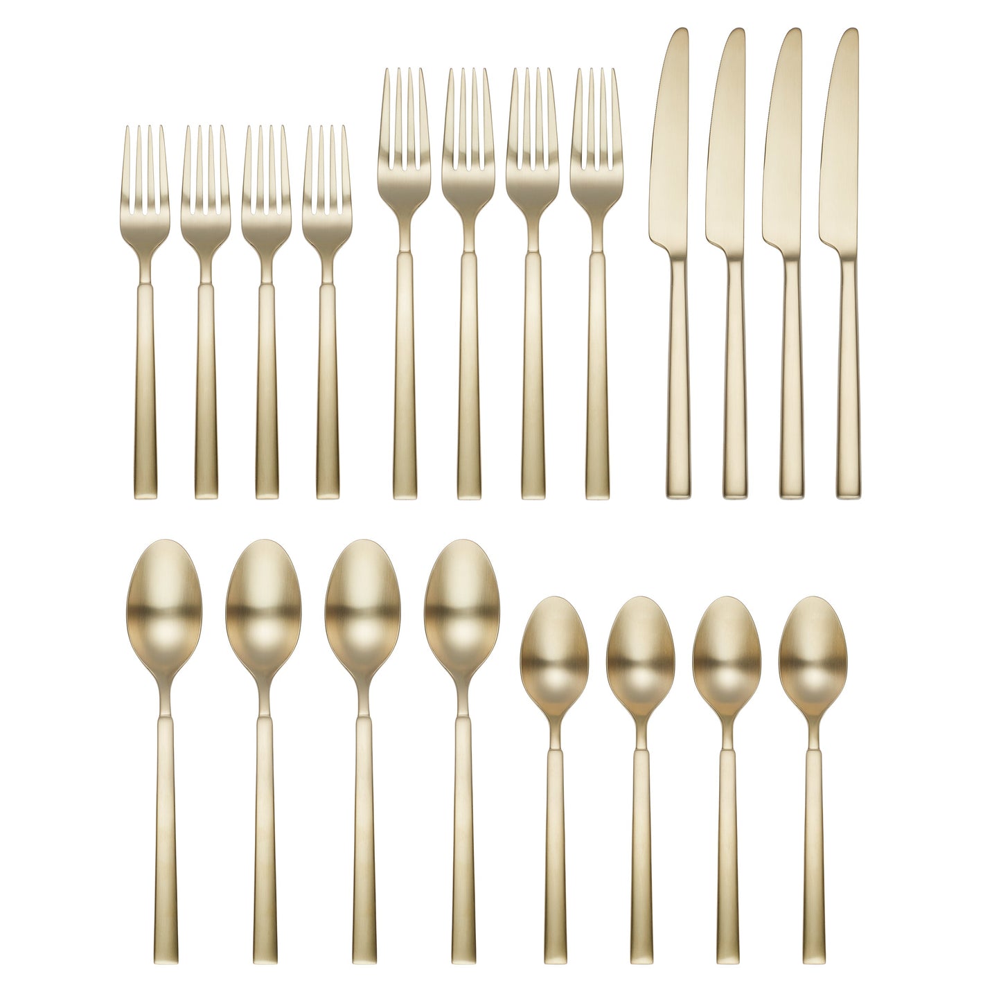 Gailann Champagne Satin 20-Piece Flatware Set