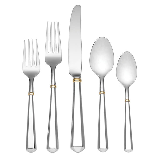 Todd Hill Gold 5-Piece Flatware Set