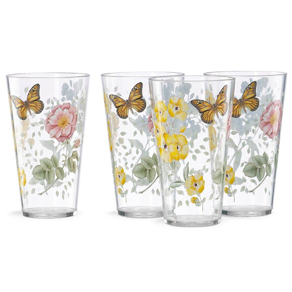 Butterfly Meadow Acrylic 4-Piece Highball Glass Se