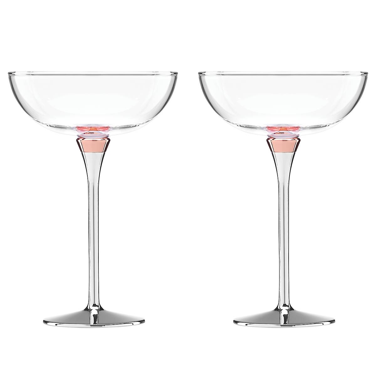 Rosy Glow 2-Piece Champagne Saucer Set