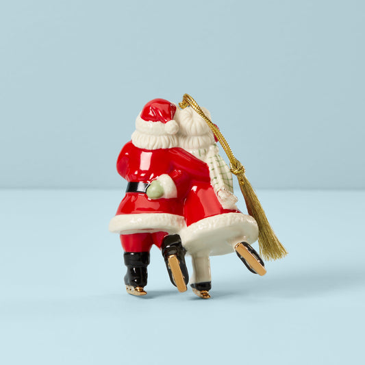 Ice Skating Santa and Mrs. Claus Ornament