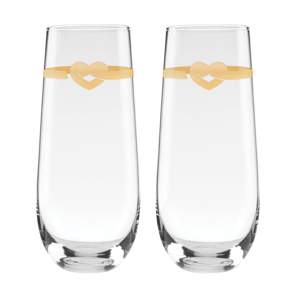 With Love 2-Piece Stemless Toasting Flutes