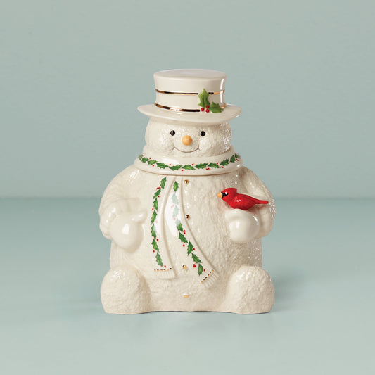 Happy Holly Days Snowman Cookie Jar