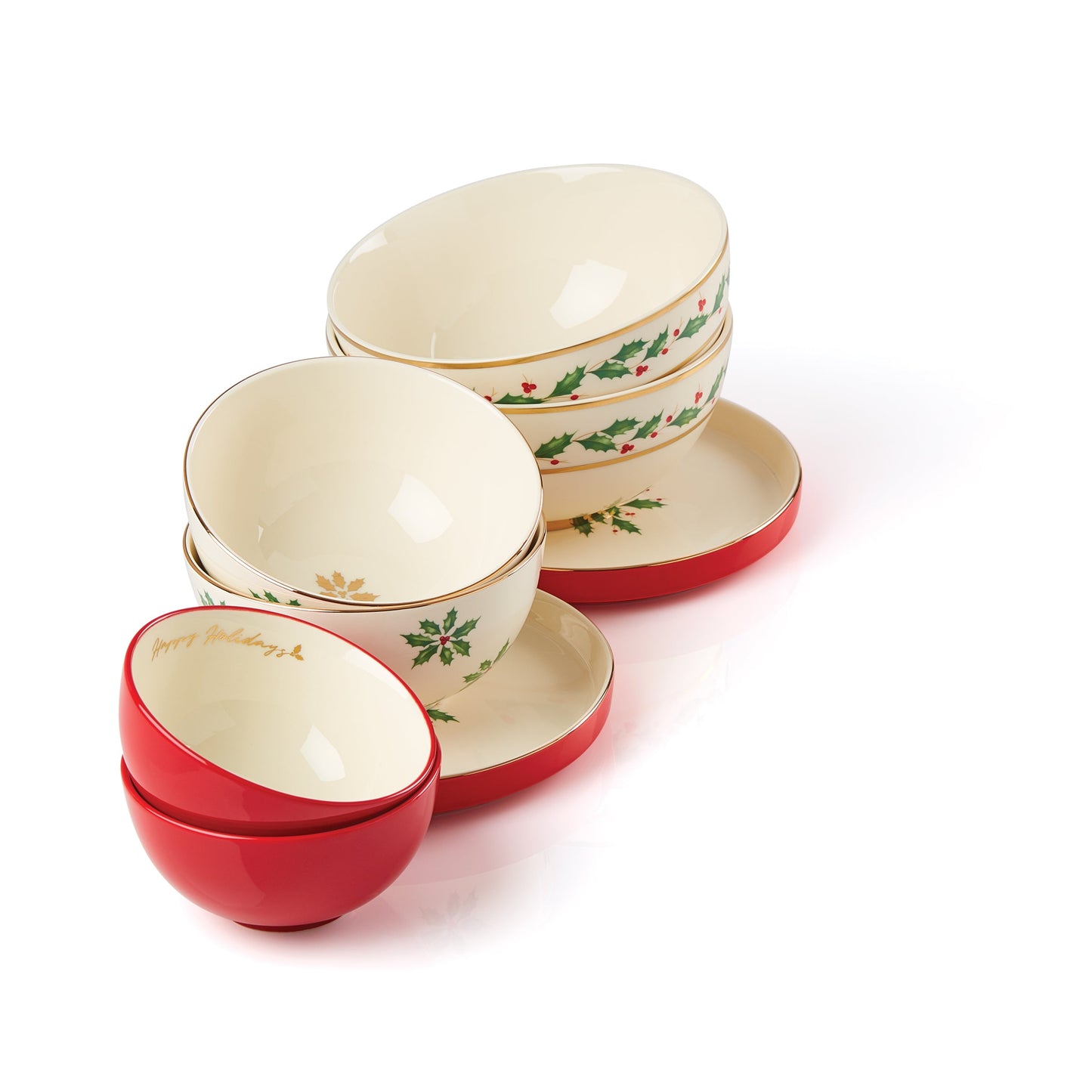 Holiday Luna 8-Piece Nesting Dinnerware Set