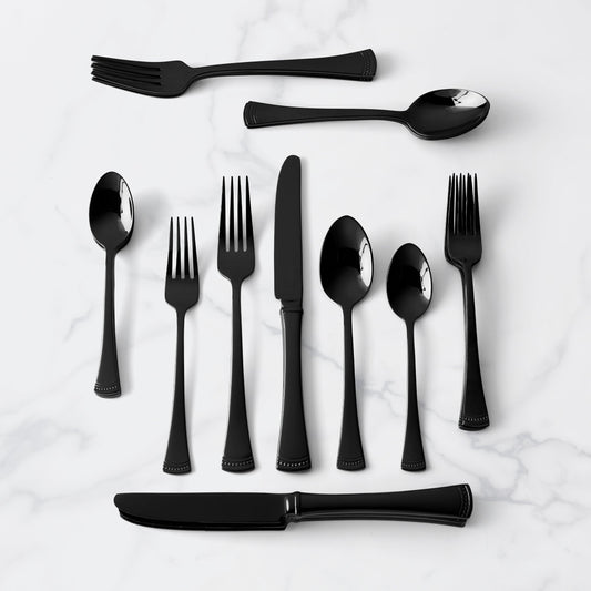 Portola Black 20-Piece Flatware Set