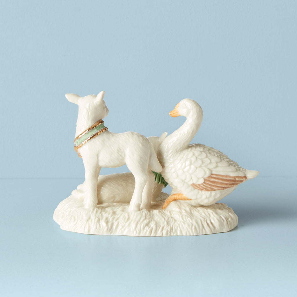 First Blessing Goose & Lambs Figurine