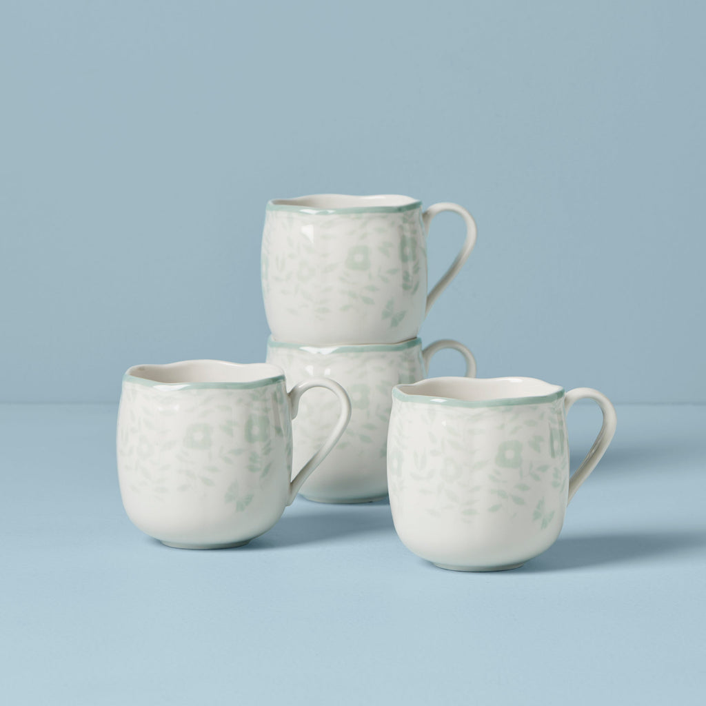 Butterfly Meadow Cottage 4-Piece Mugs