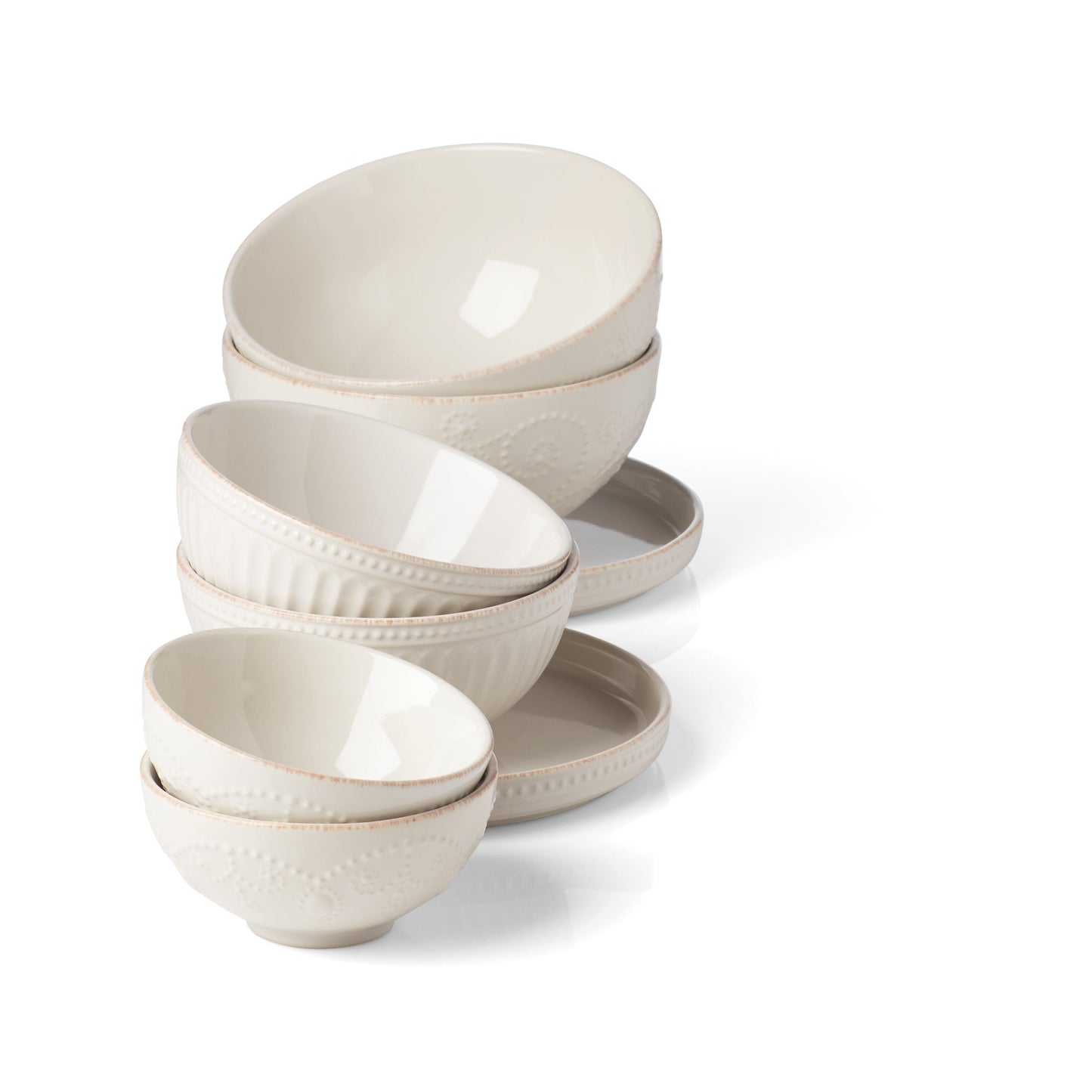 French Perle Luna 8-Piece Nesting Dinnerware Set