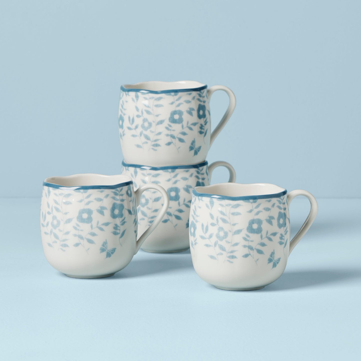 Butterfly Meadow Cottage 4-Piece Mugs