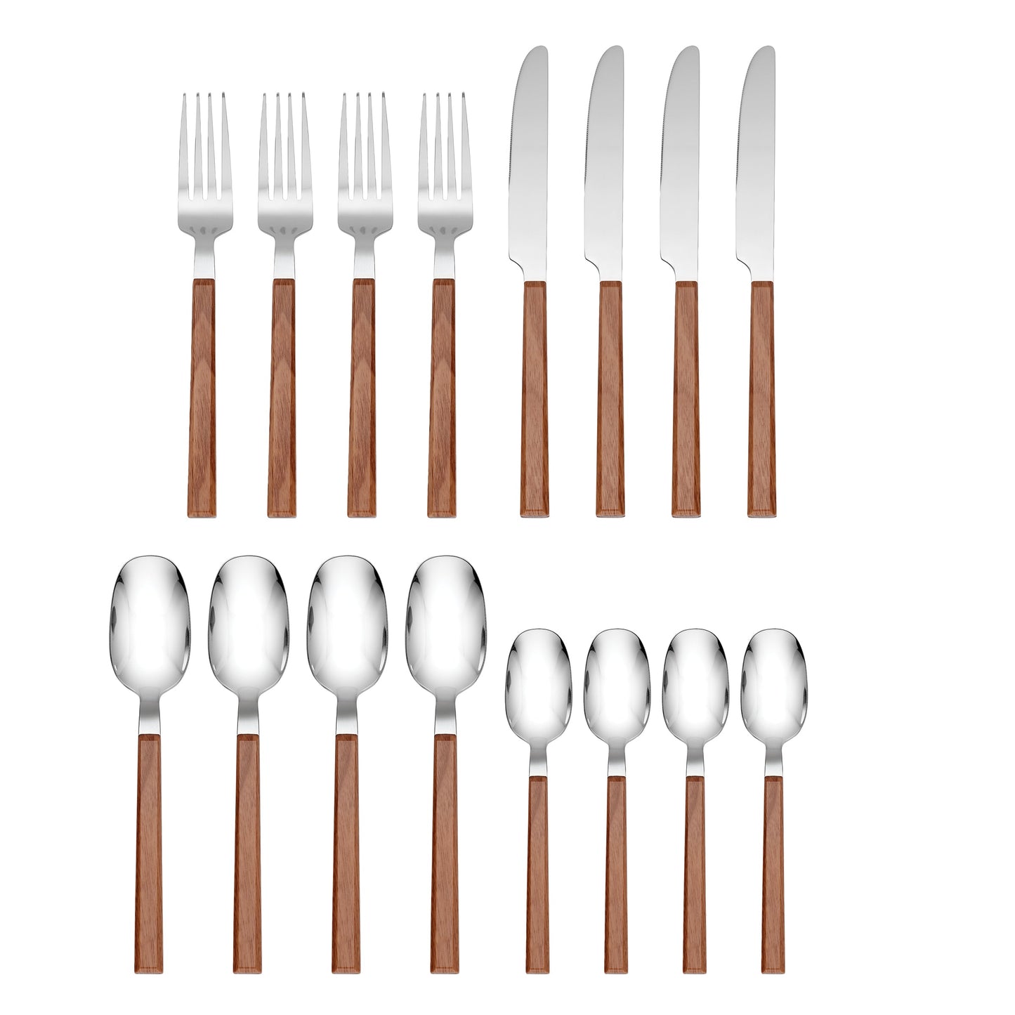 Henley Light Wood 16 Piece Flatware Set