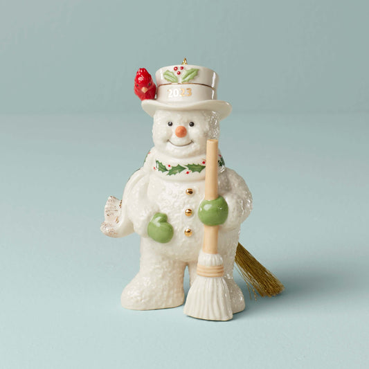 2023 Snowman With Broom Ornament