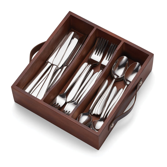 Oneida Mooncrest 30 Piece Flatware Set + Caddy