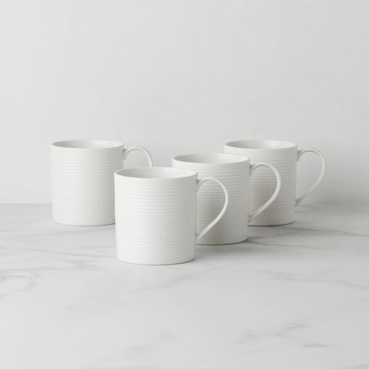 LX Collective White Mugs, Set of 4