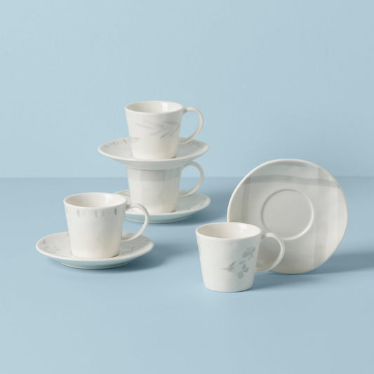 Oyster Bay 8PC Espresso Cup & Saucer Set