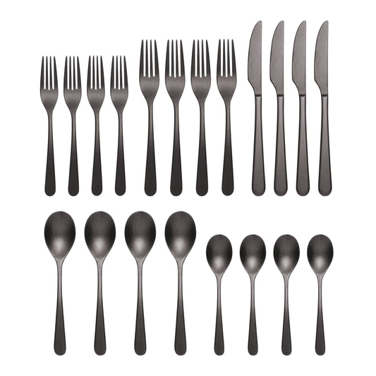 Oneida Kenbrook Black 20 Piece Everyday Flatware Set