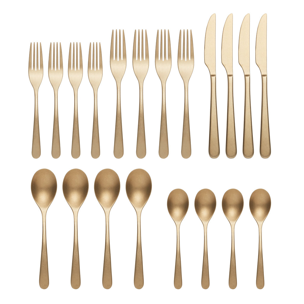 Oneida Kenbrook Champagne 20 Piece Everyday Flatware Set