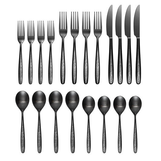 Oneida Storm Black 20 Piece Everyday Flatware Set