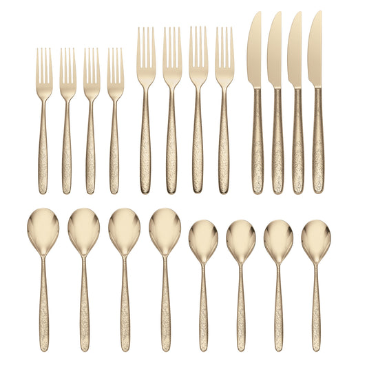 Oneida Storm Champagne 20 Piece Everyday Flatware Set