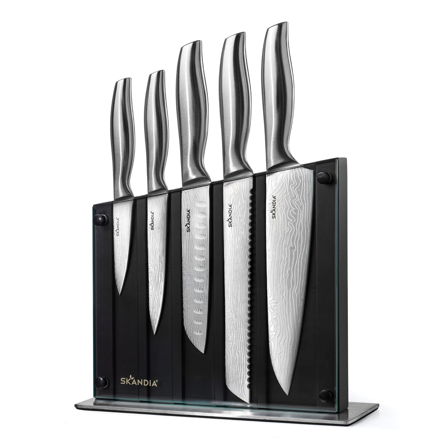 Skandia Reflections 6 Piece Glass Block Knife Set