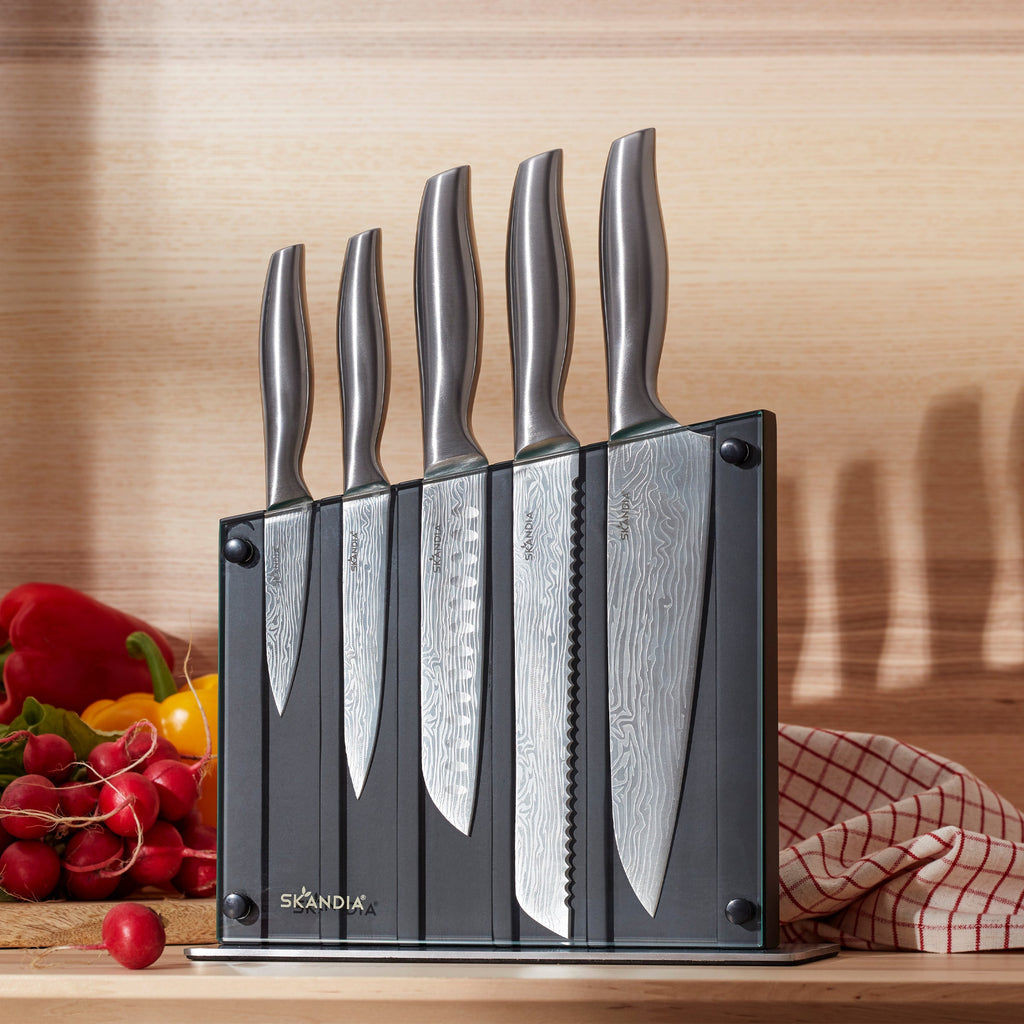 Skandia Reflections 6 Piece Glass Block Knife Set