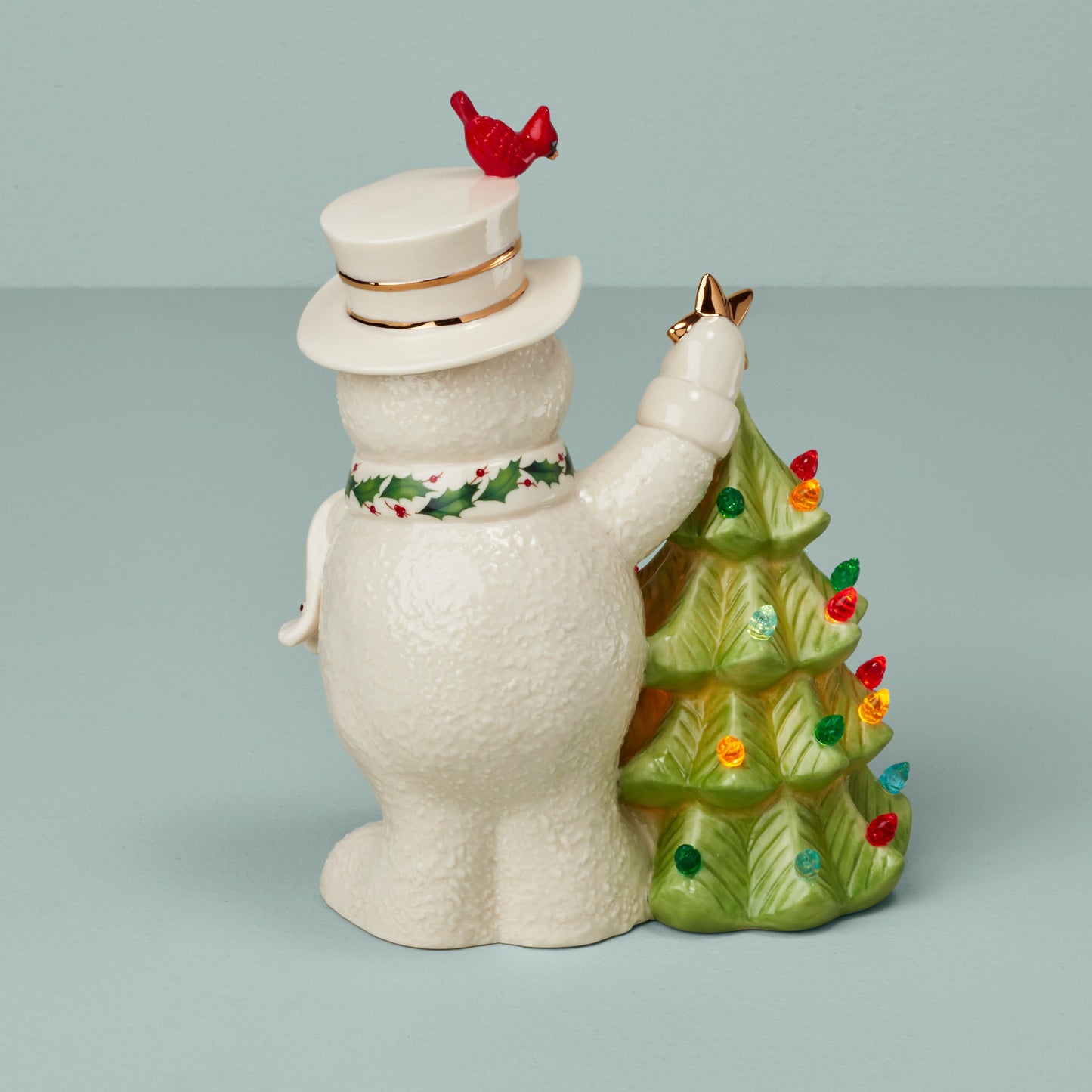 Happy Holly Days Snowman Lit Figurine