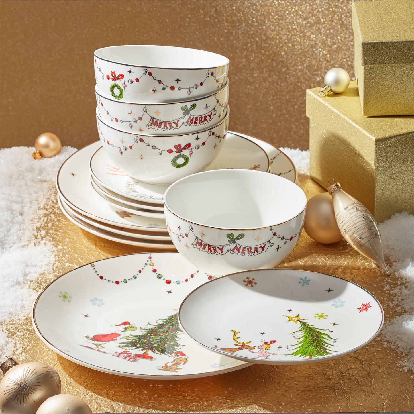 Merry Grinchmas 12-Piece Dinnerware Set