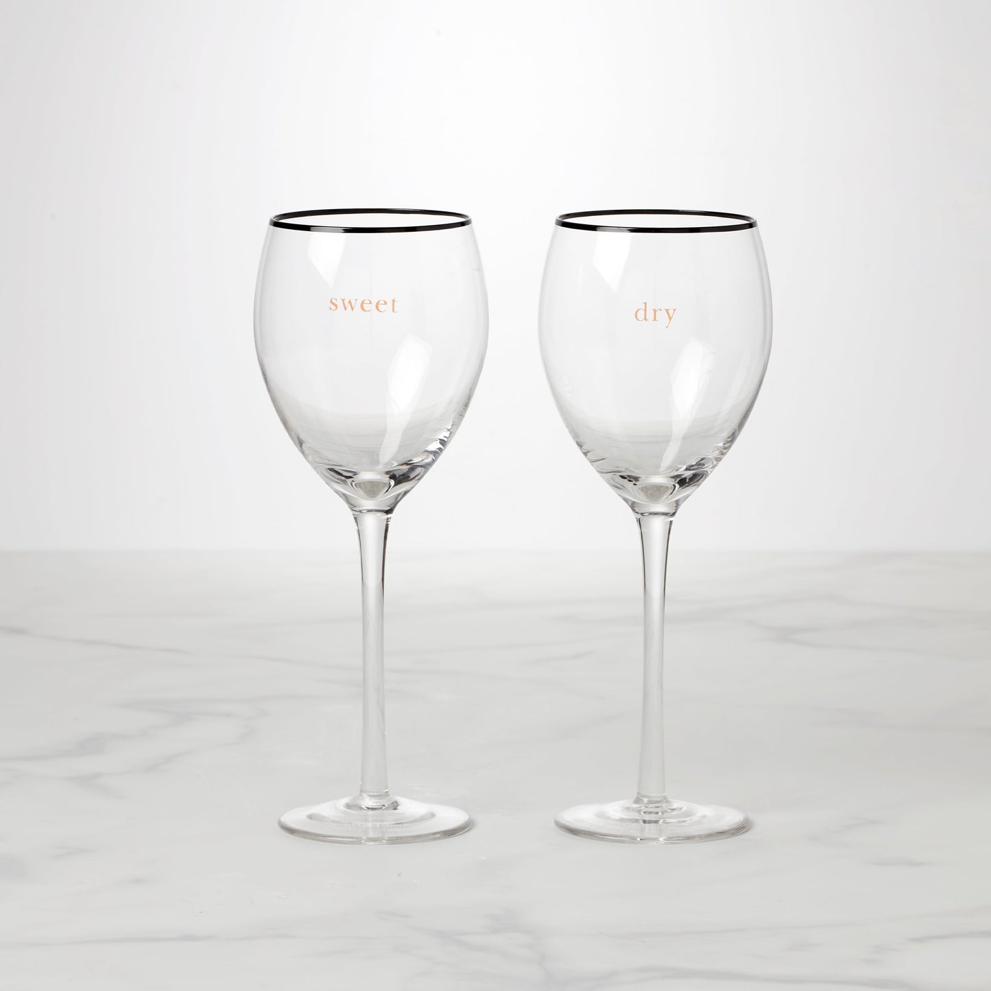 Cheers To Us Sweet & Dry Wine Glasses, Set of 2