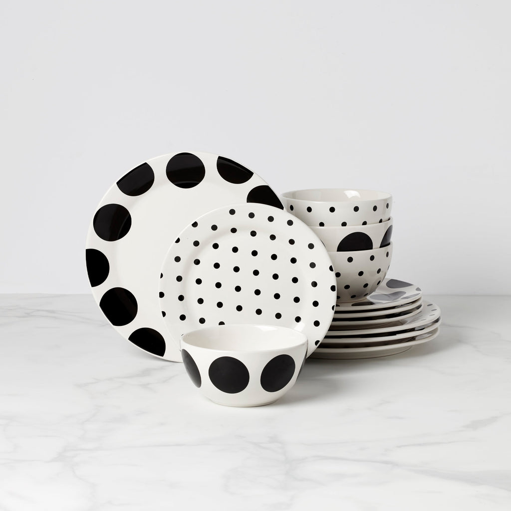 On The Dot 12-Piece Dinnerware Set