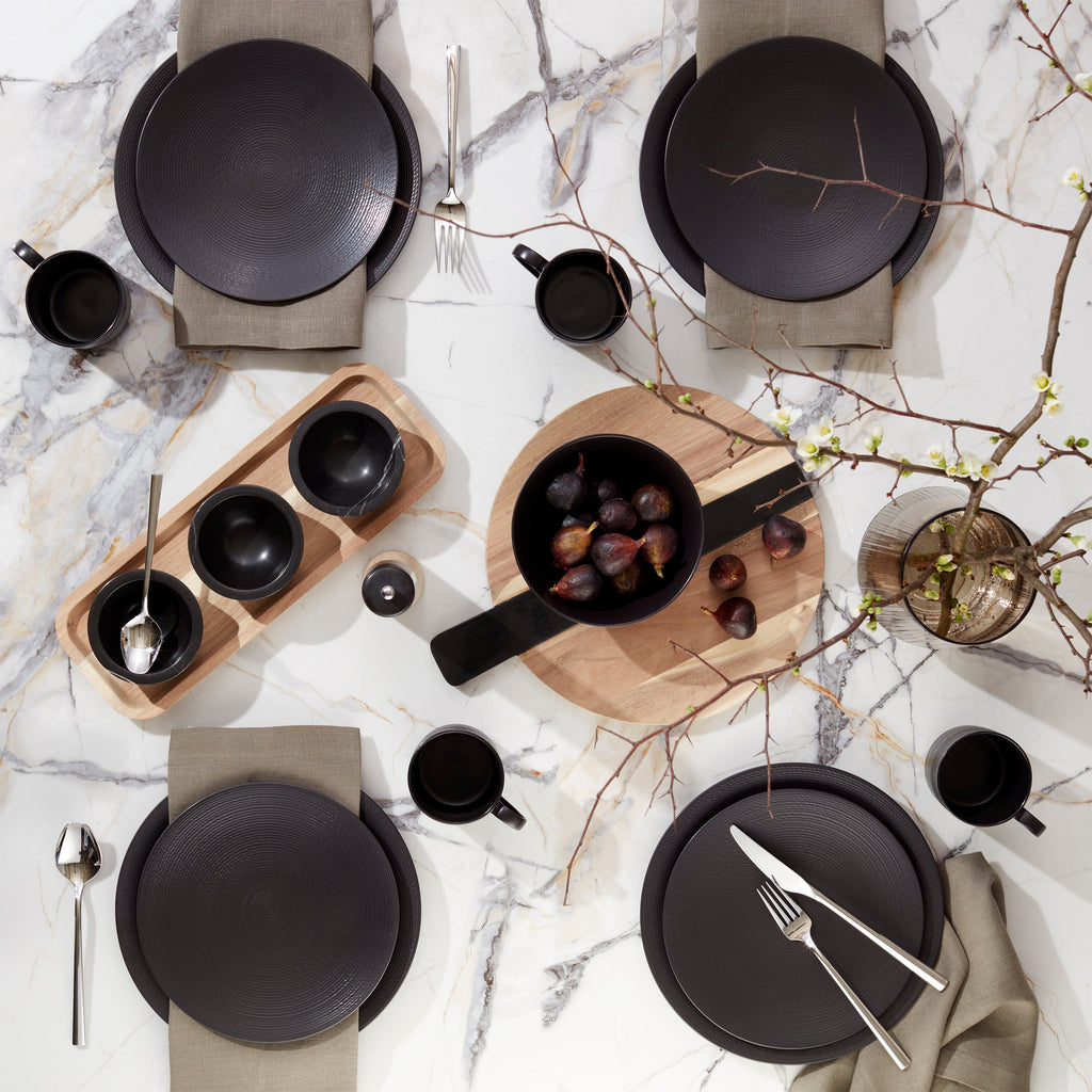 LX Collective Black 12-Piece Dinnerware Set