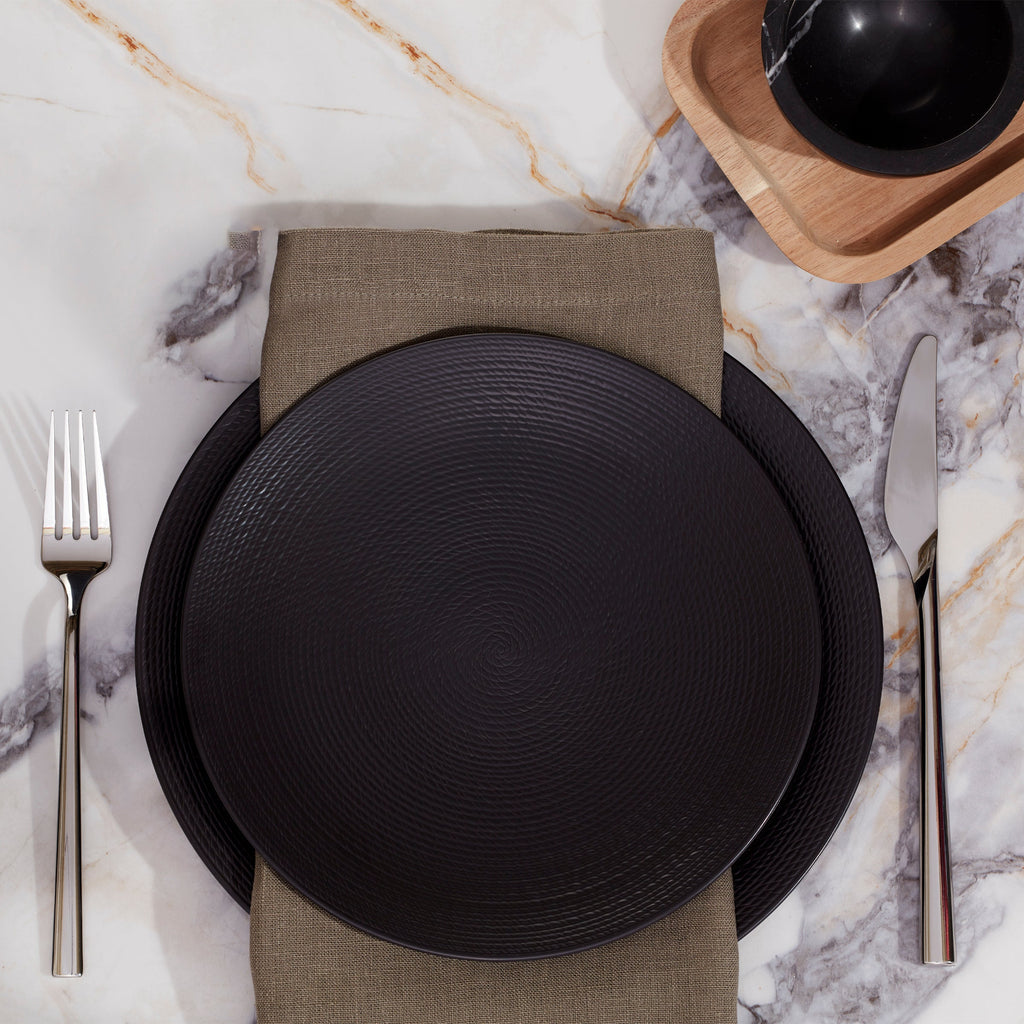 LX Collective Black 12-Piece Dinnerware Set