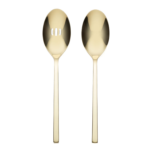 Oneida Allay Champagne Everyday 2 Piece Serving Spoon Set
