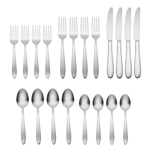 Oneida Mooncrest Satin 20 Piece Everyday Flatware Set