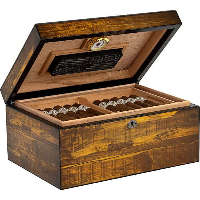 Adirondack Desktop Cigar Humidor w/ Reclaimed Wood | Holds 100 Cigars