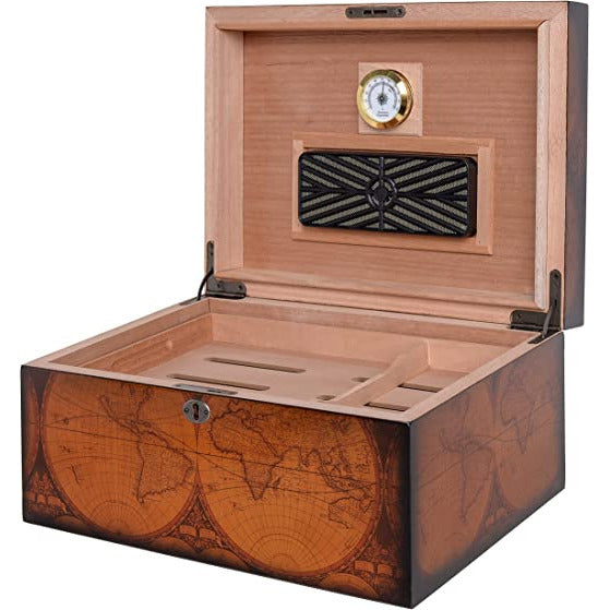 Old World Desktop Cigar Humidor | Holds 100 Cigars