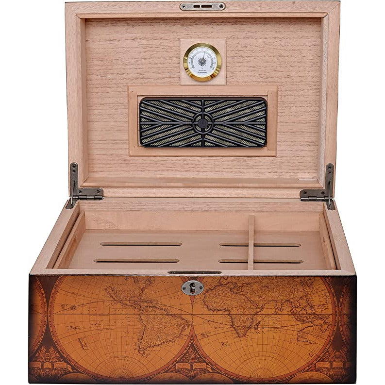 Old World Desktop Cigar Humidor | Holds 100 Cigars