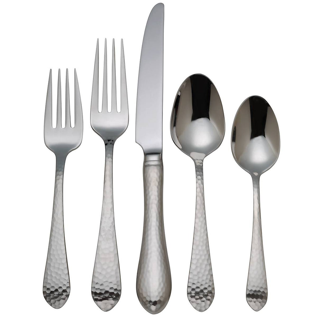 Hammered Antique 5pc Flatware Place Setting