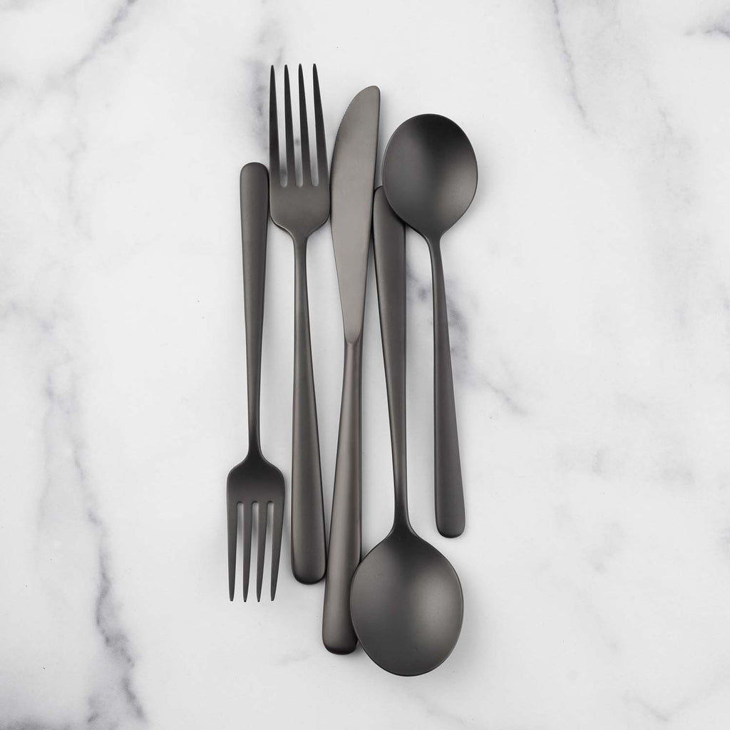 Lorenn Black Sand 20-Piece Flatware Set