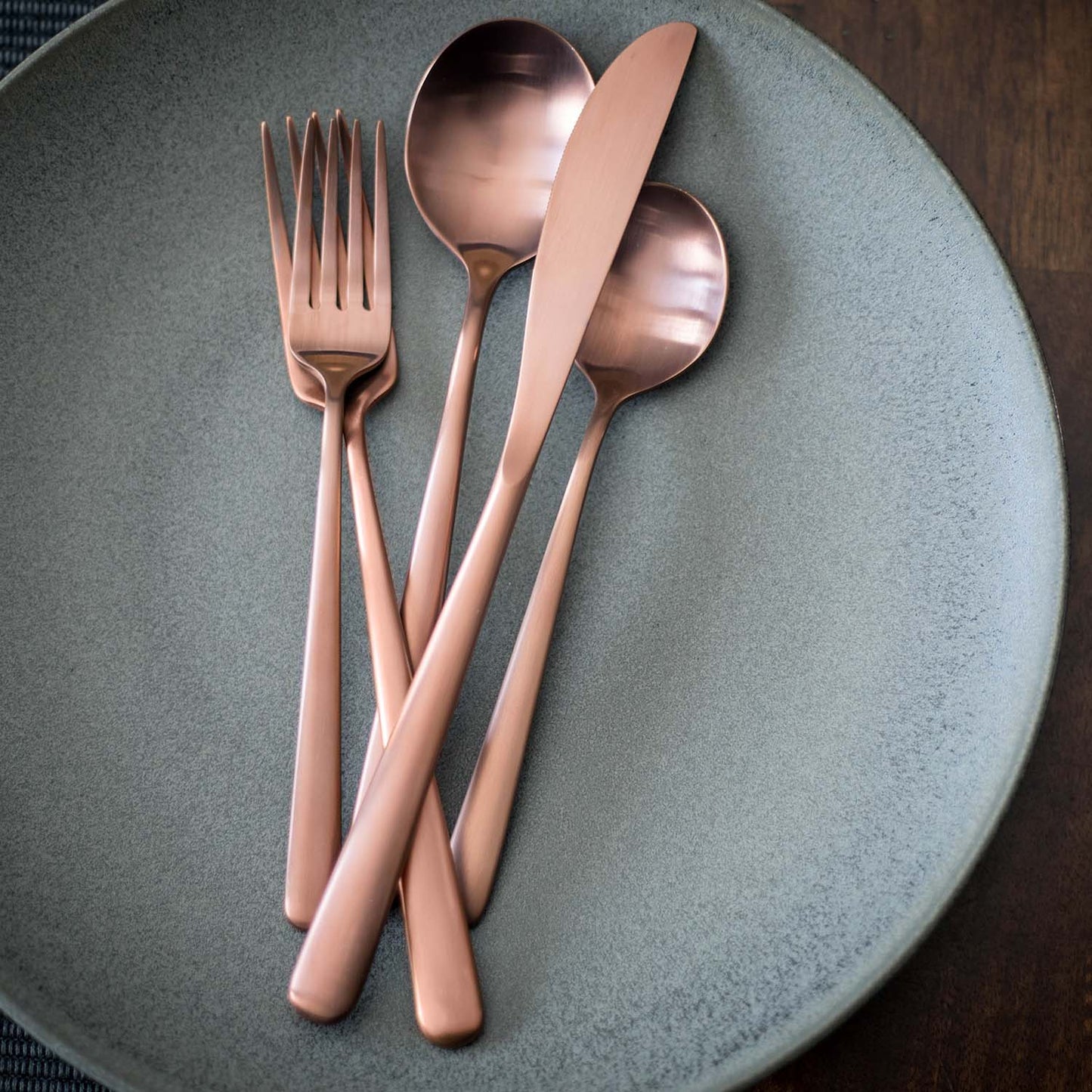 Lorenn Copper Satin 20-Piece Flatware Set