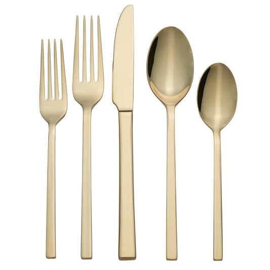 Oneida Allay Champagne 20 Piece Everyday Flatware Set